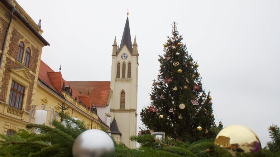 3000 izzó és 250 dísz ékesíti Keszthely 12 méteres karácsonyfáját