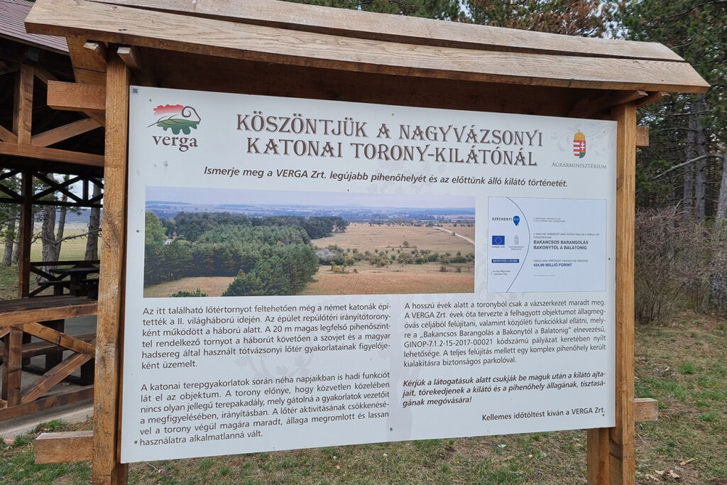 Nagyvázsonyi Katonai torony-kilátó, az irányítótoronyból lett messzelátó